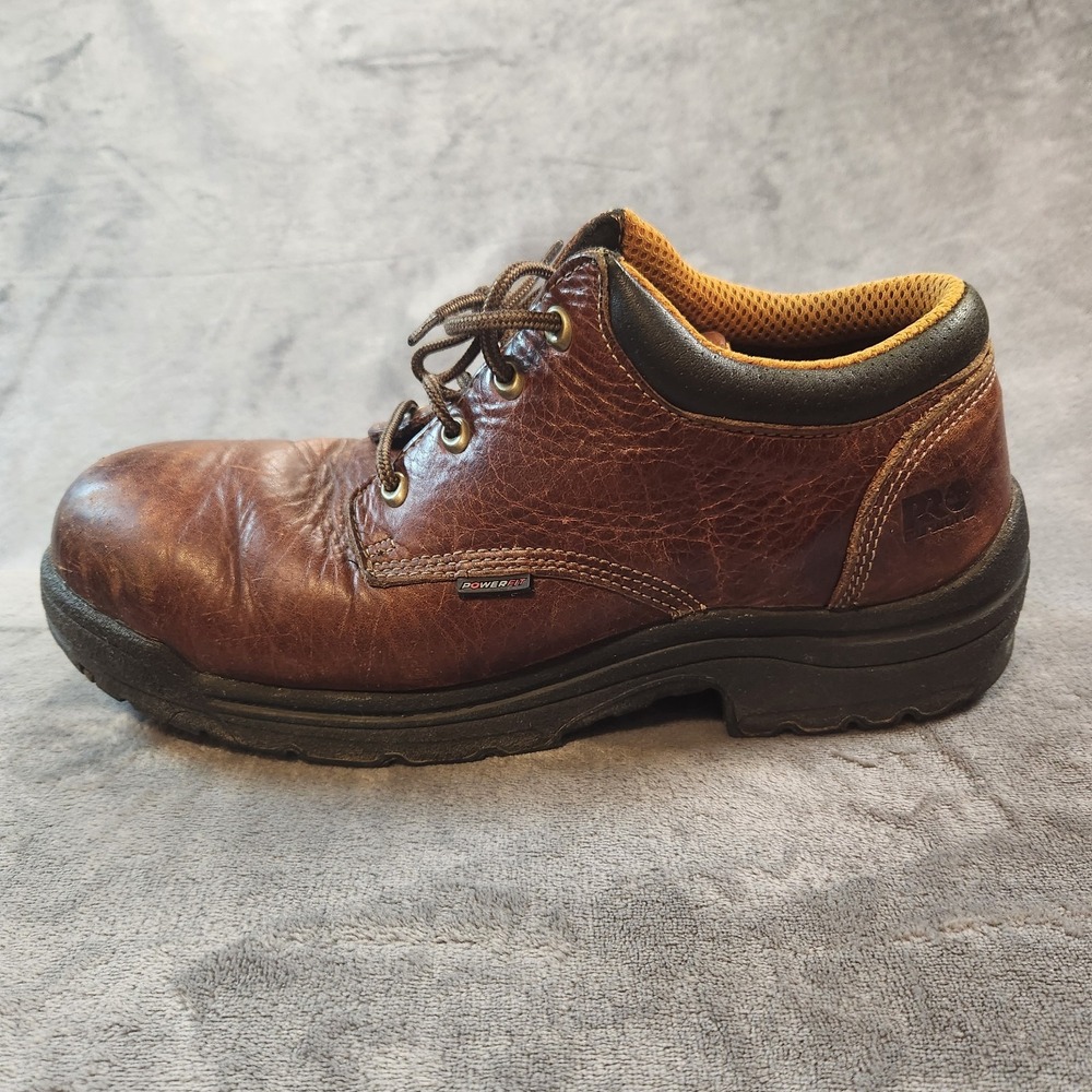 Timberland Pro Shoes Mens 11.5 Brown Leather TiTAN Oxford Work Alloy Safety Toe